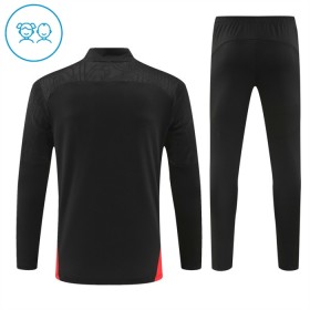 Barn AC Milan Trainings Sweatshirt Kvarts-Dragkedja 2024-25 Svart